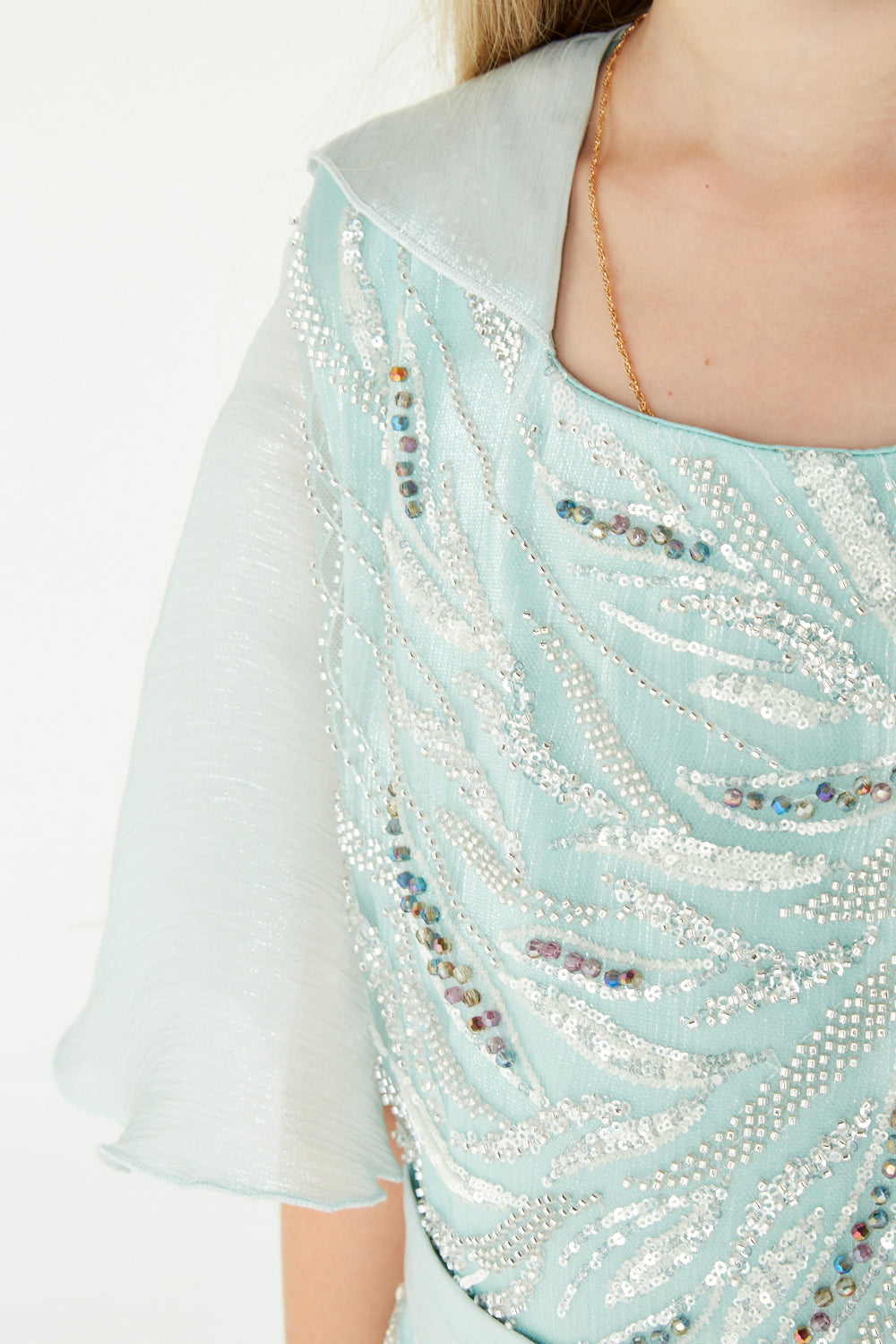 Sequin Flutter Sleeve Dress