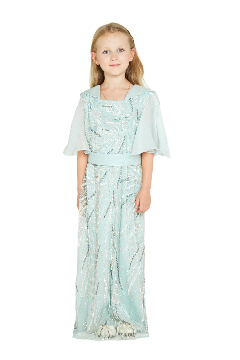 Sequin Flutter Sleeve Dress