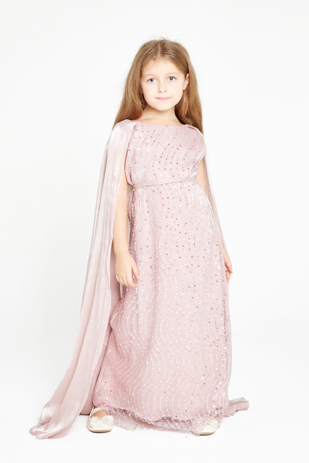 Sequin Cape Gown