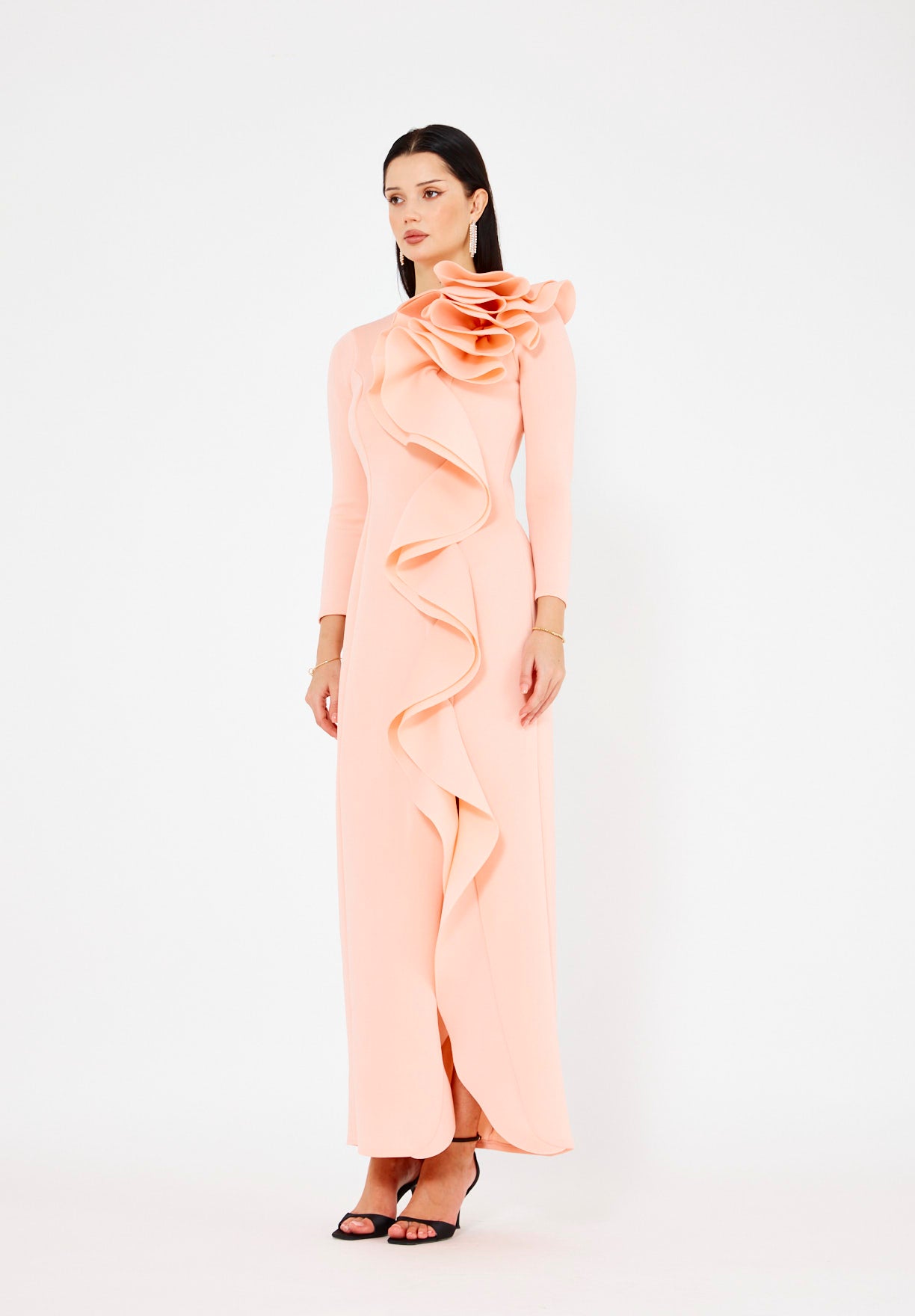 Sculpted Ruffle Gown