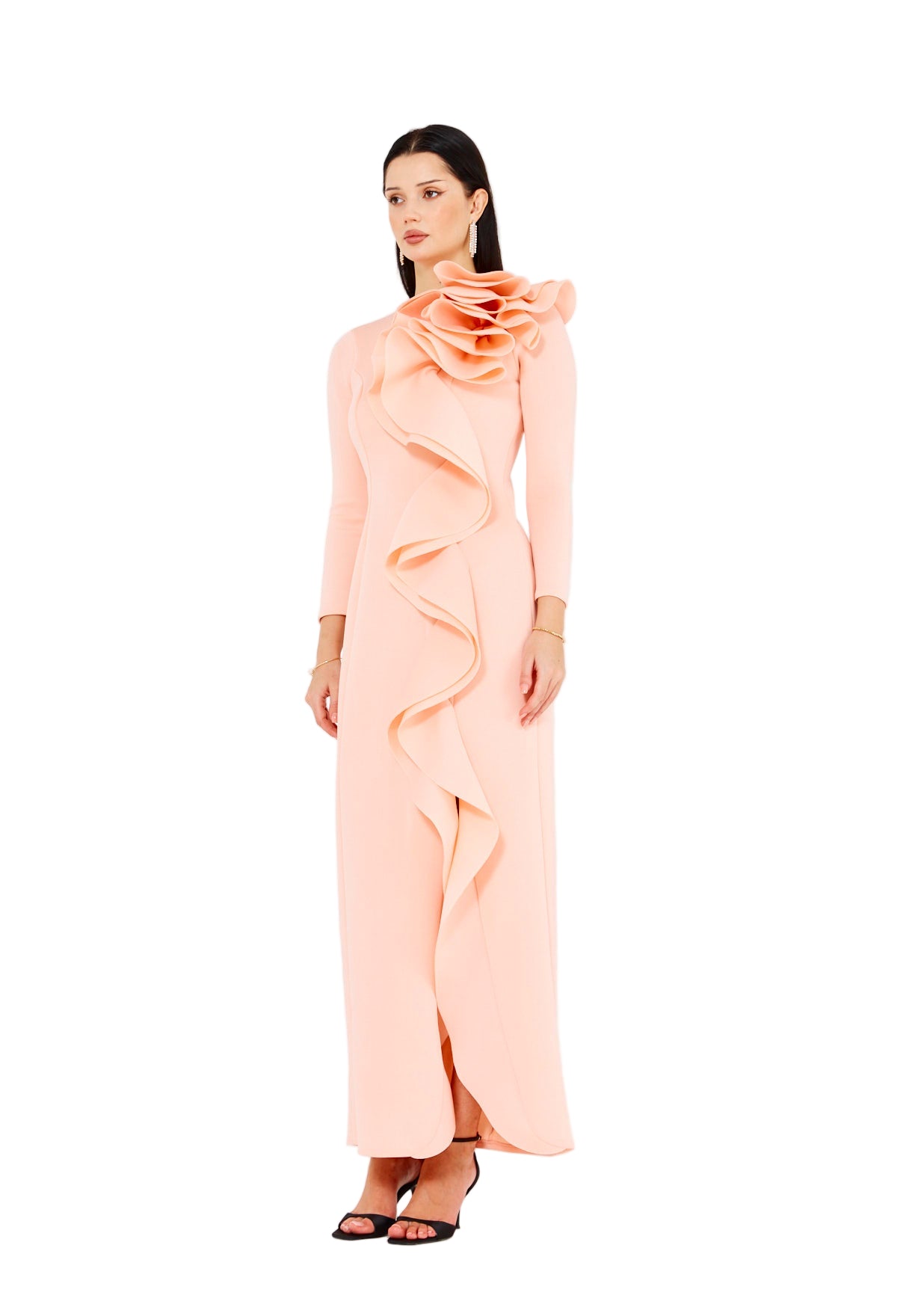 Sculpted Ruffle Gown