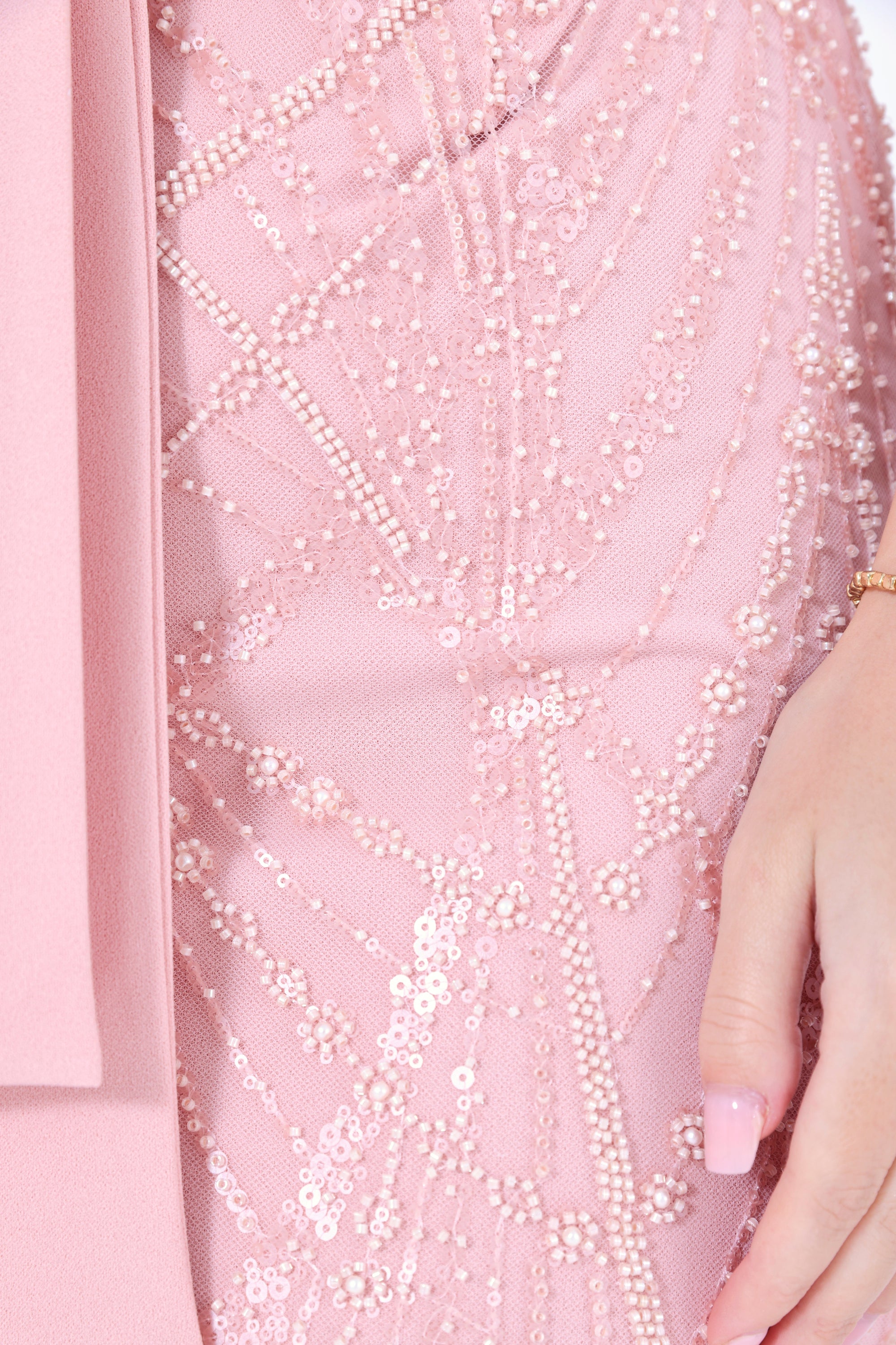 Embellished Off-The-Shoulder Midi Dress