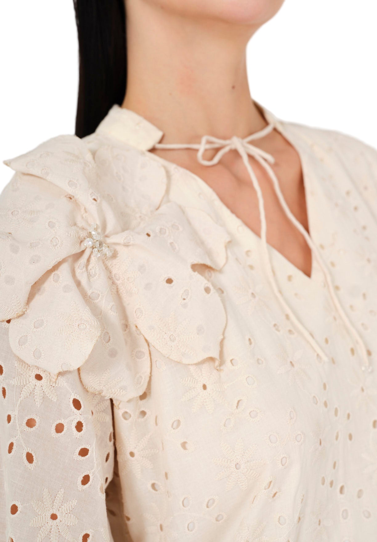 Blush Elegance Eyelet Jalabiya