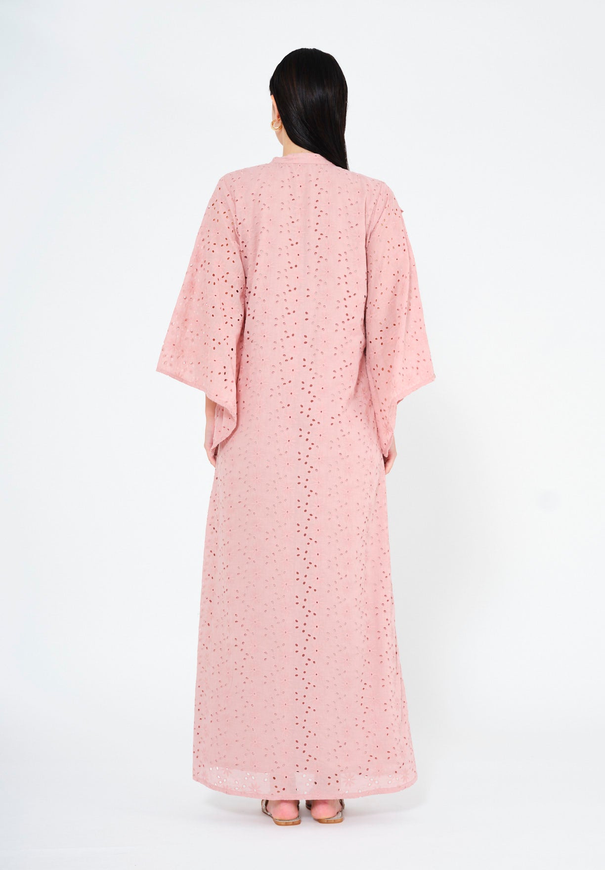 Blush Elegance Eyelet Jalabiya