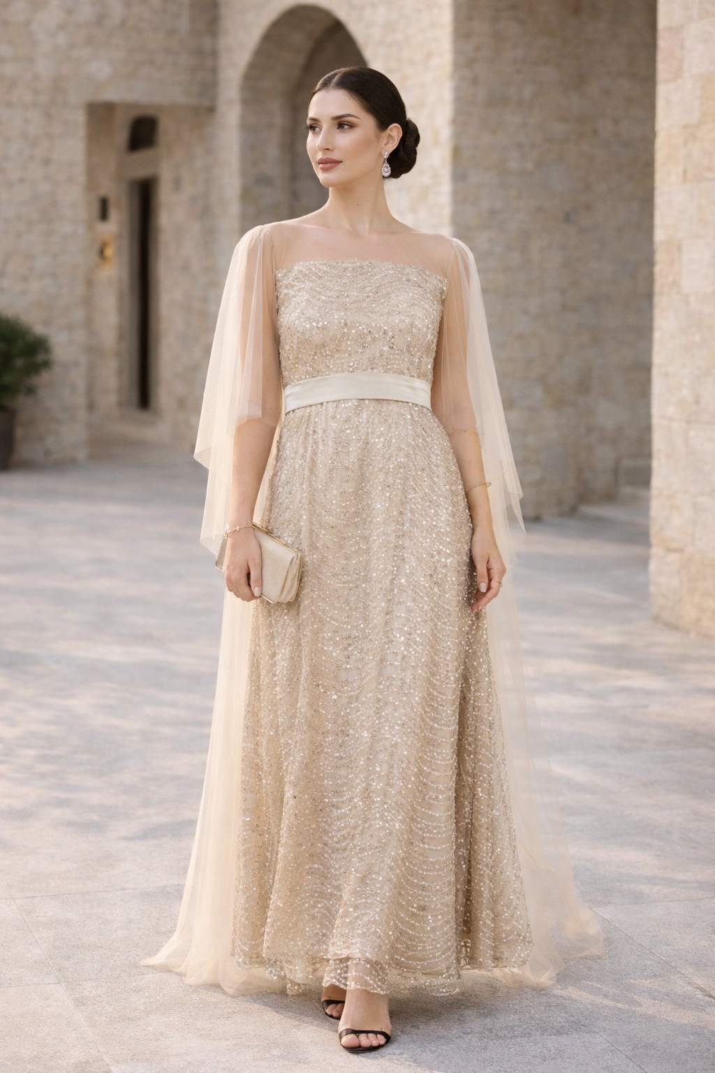 Midnight Sparkle Tulle Gown