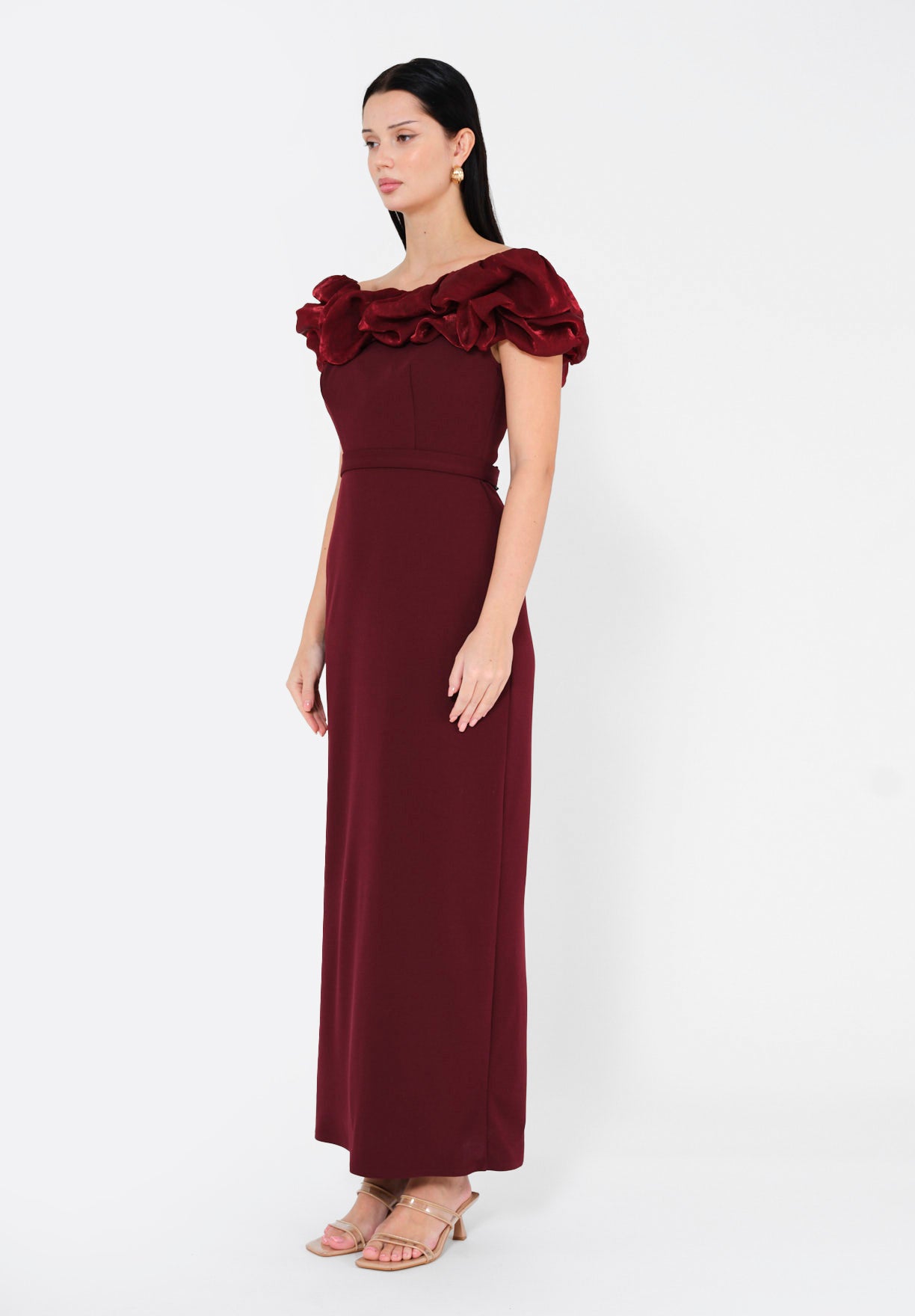 Rosé Radiance Ruffle Gown