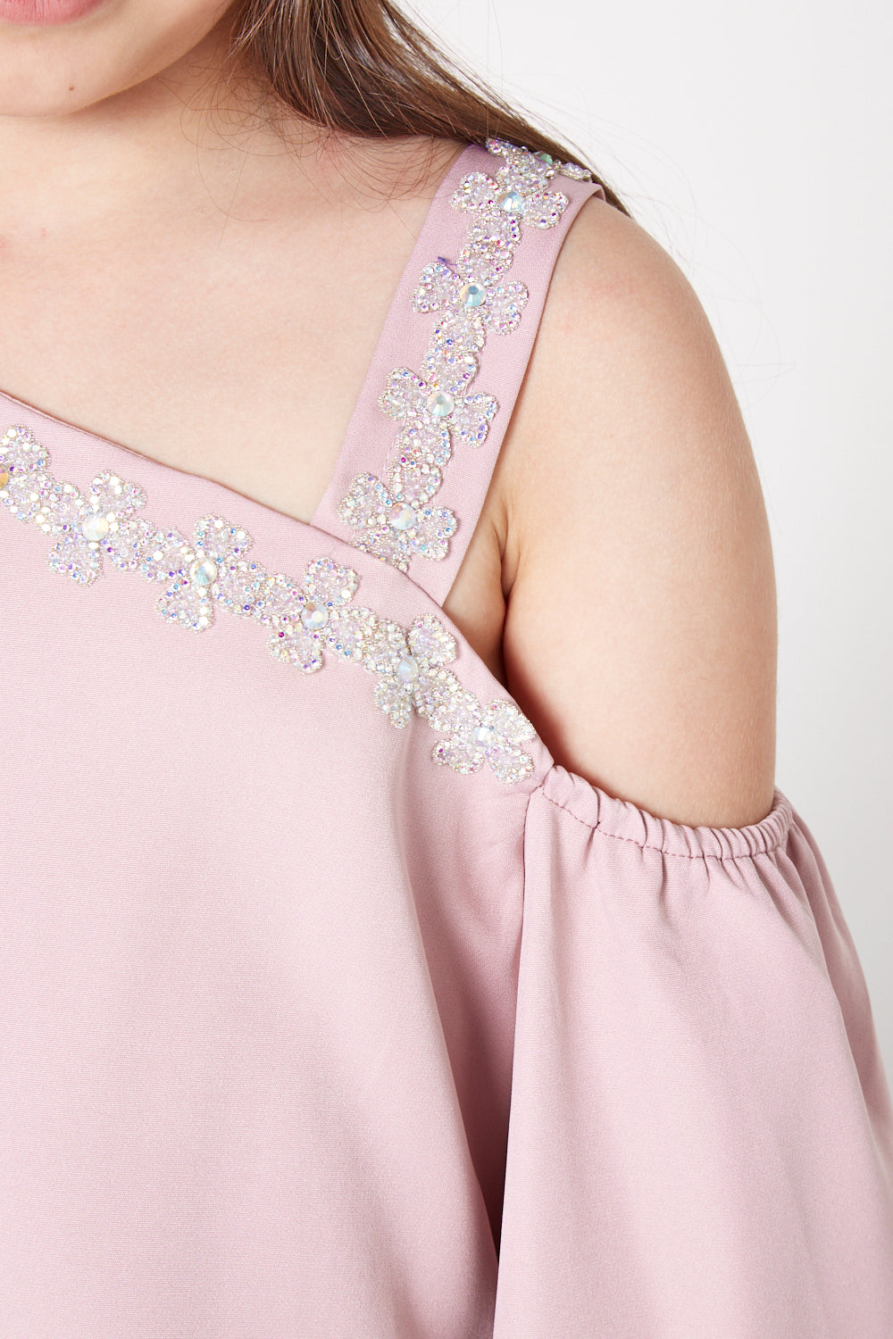 Asymmetrical Cold Shoulder Gown