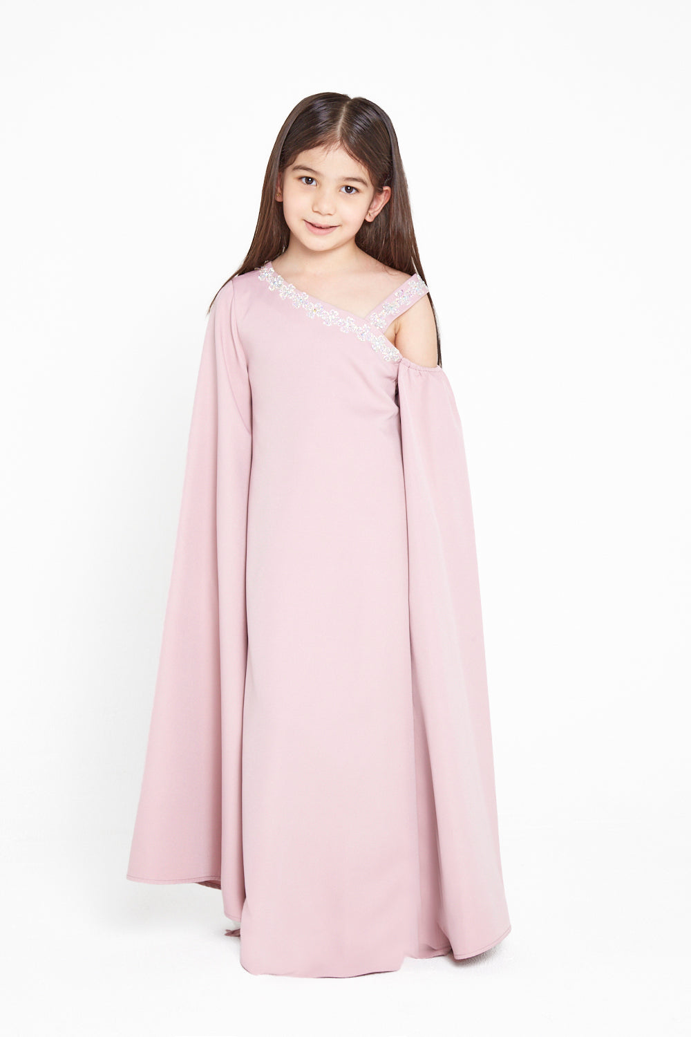 Asymmetrical Cold Shoulder Gown