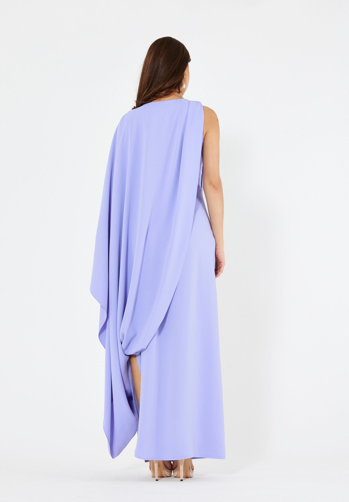 Floral Bloom Asymmetrical Draped Gown