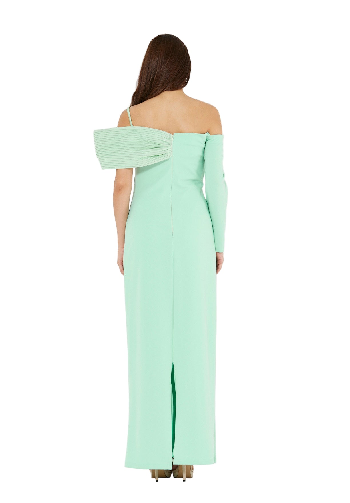 Sculpted Bow Neckline Column Gown