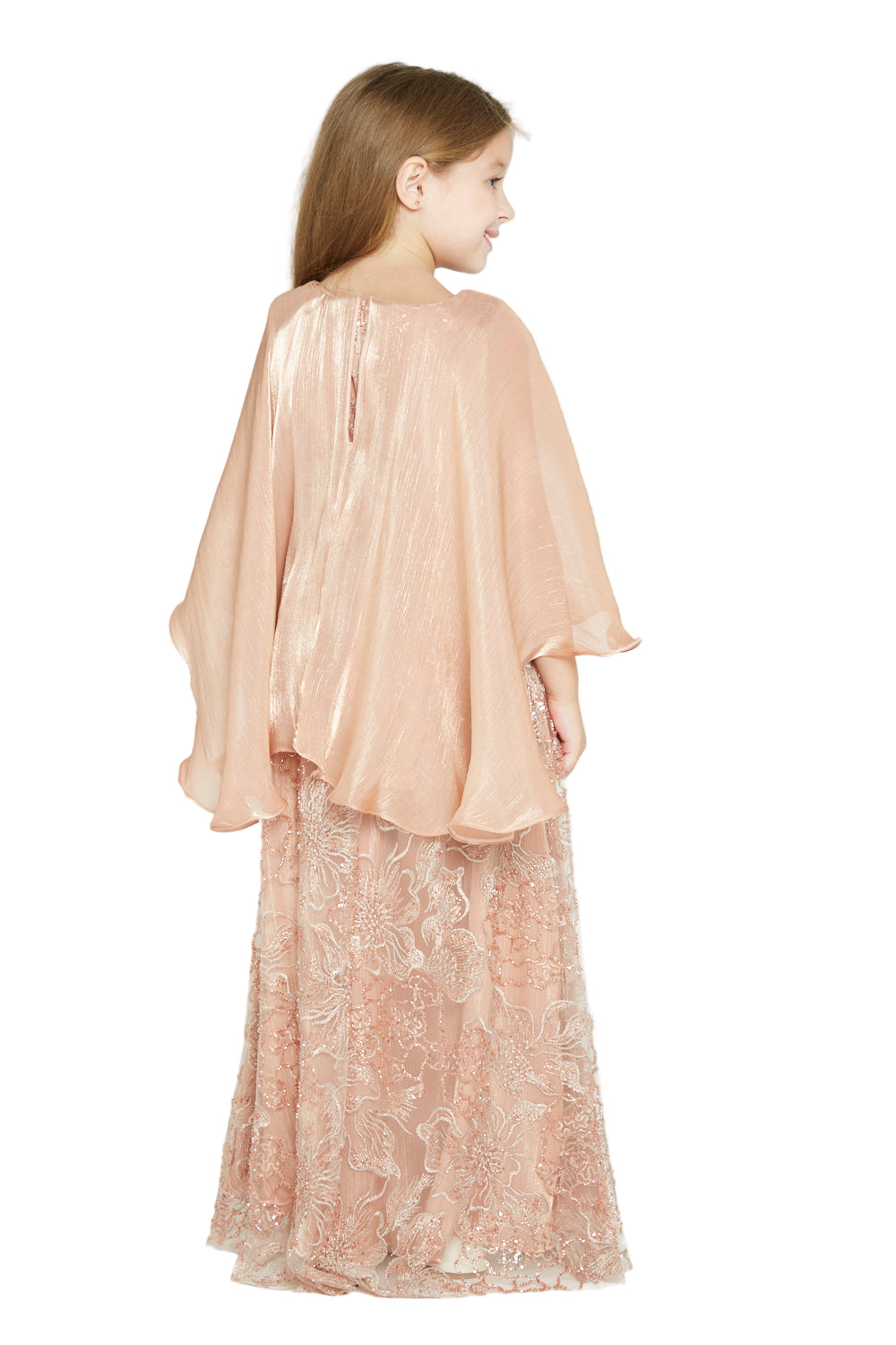 Elegant Floral Overlay Gown