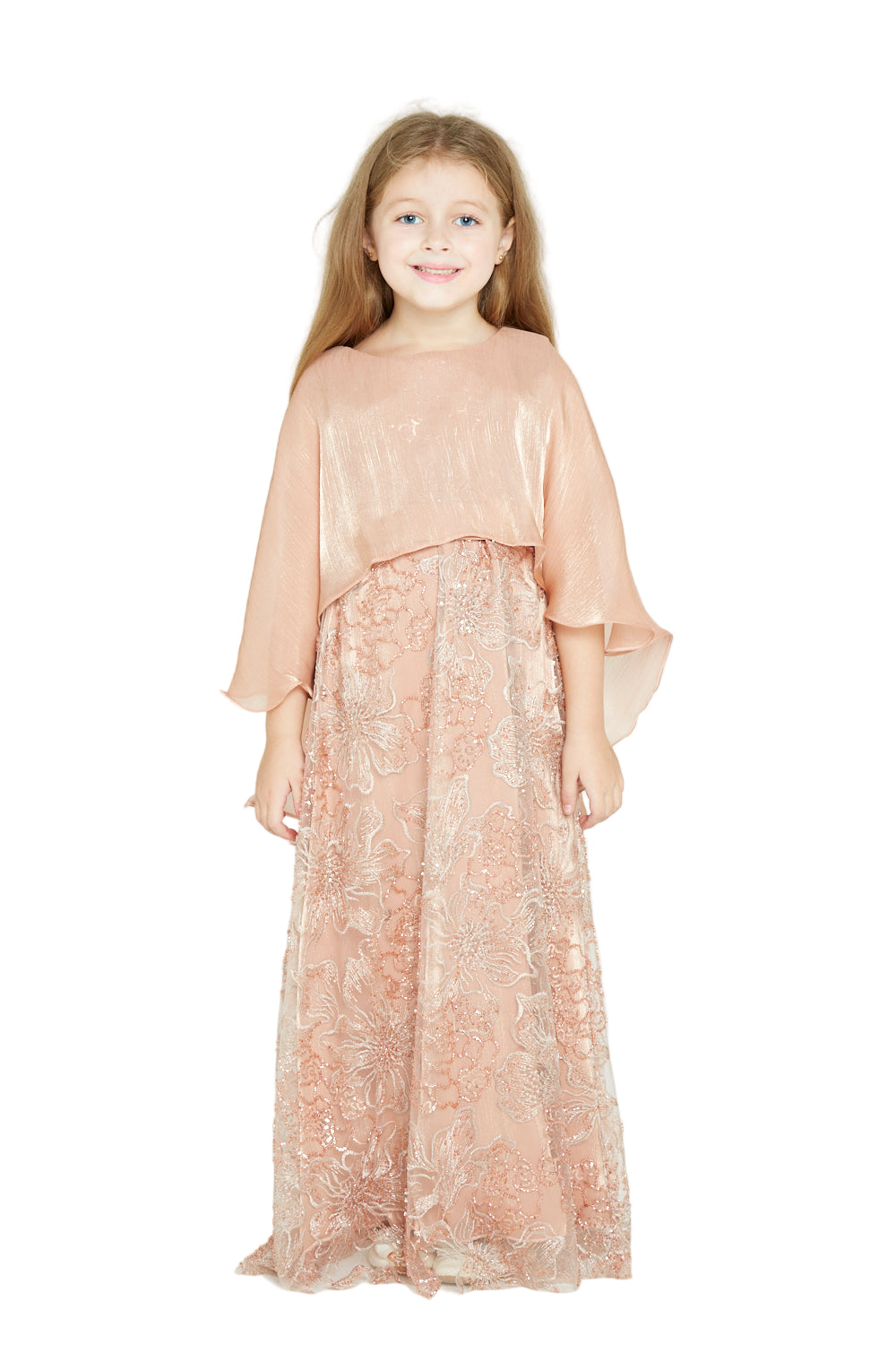 Elegant Floral Overlay Gown