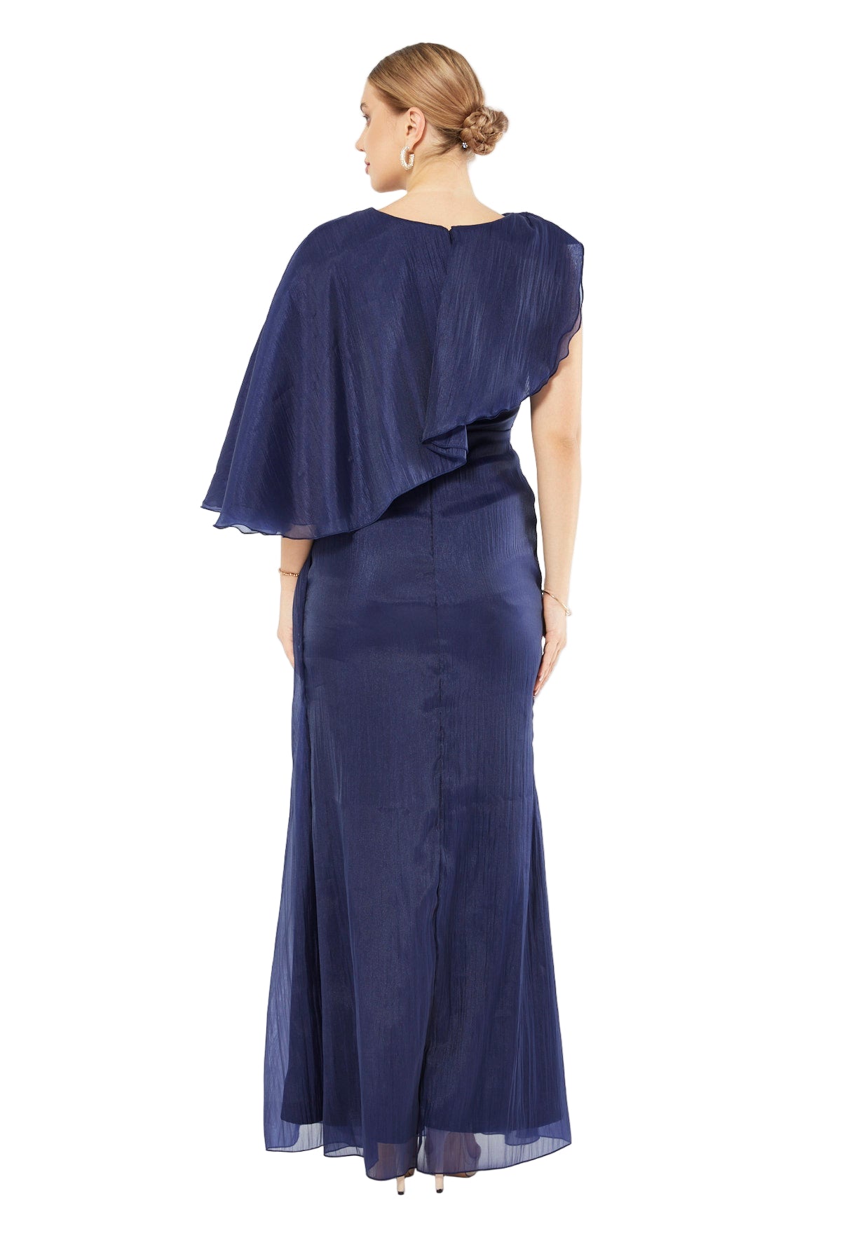 Asymmetric Draped Elegance Gown