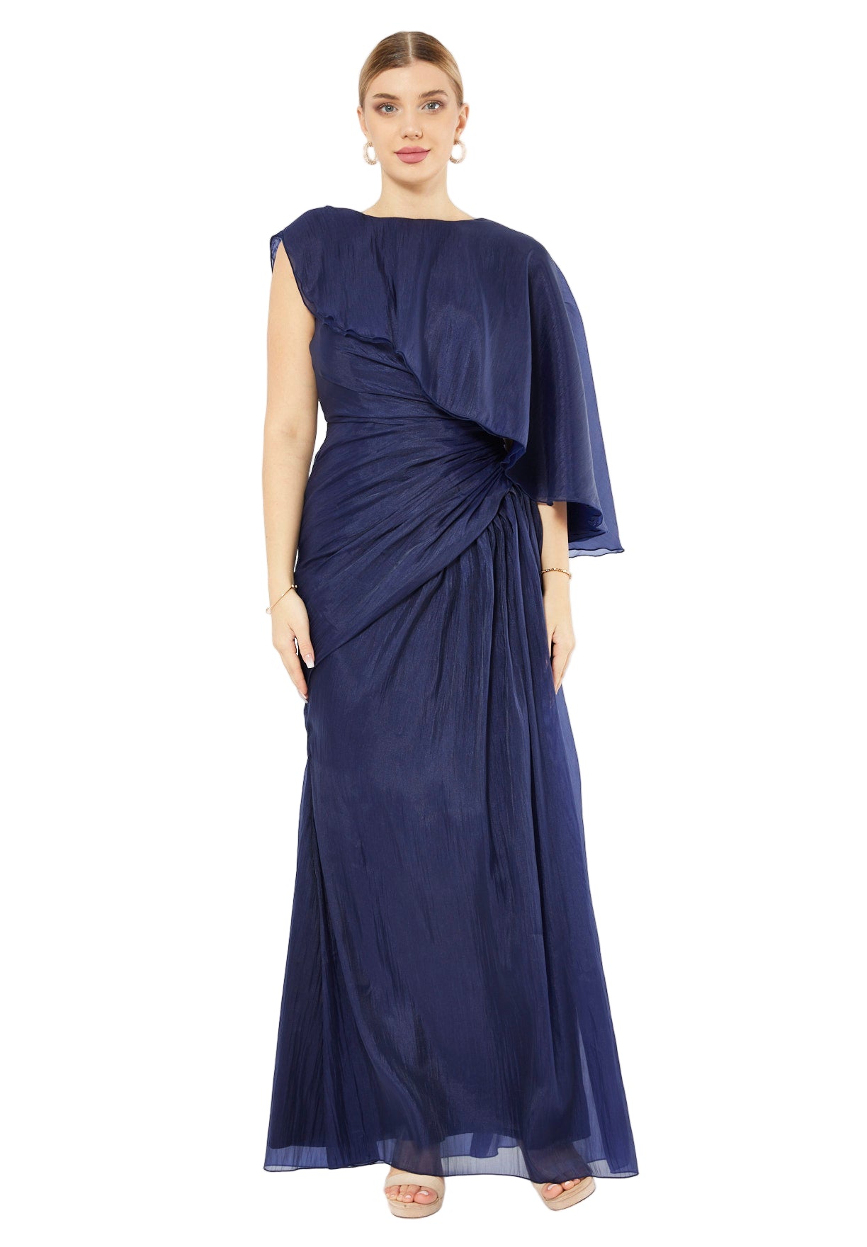 Asymmetric Draped Elegance Gown