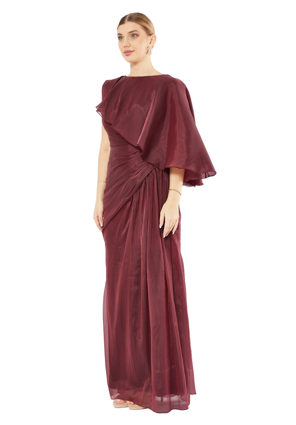 Asymmetric Draped Elegance Gown