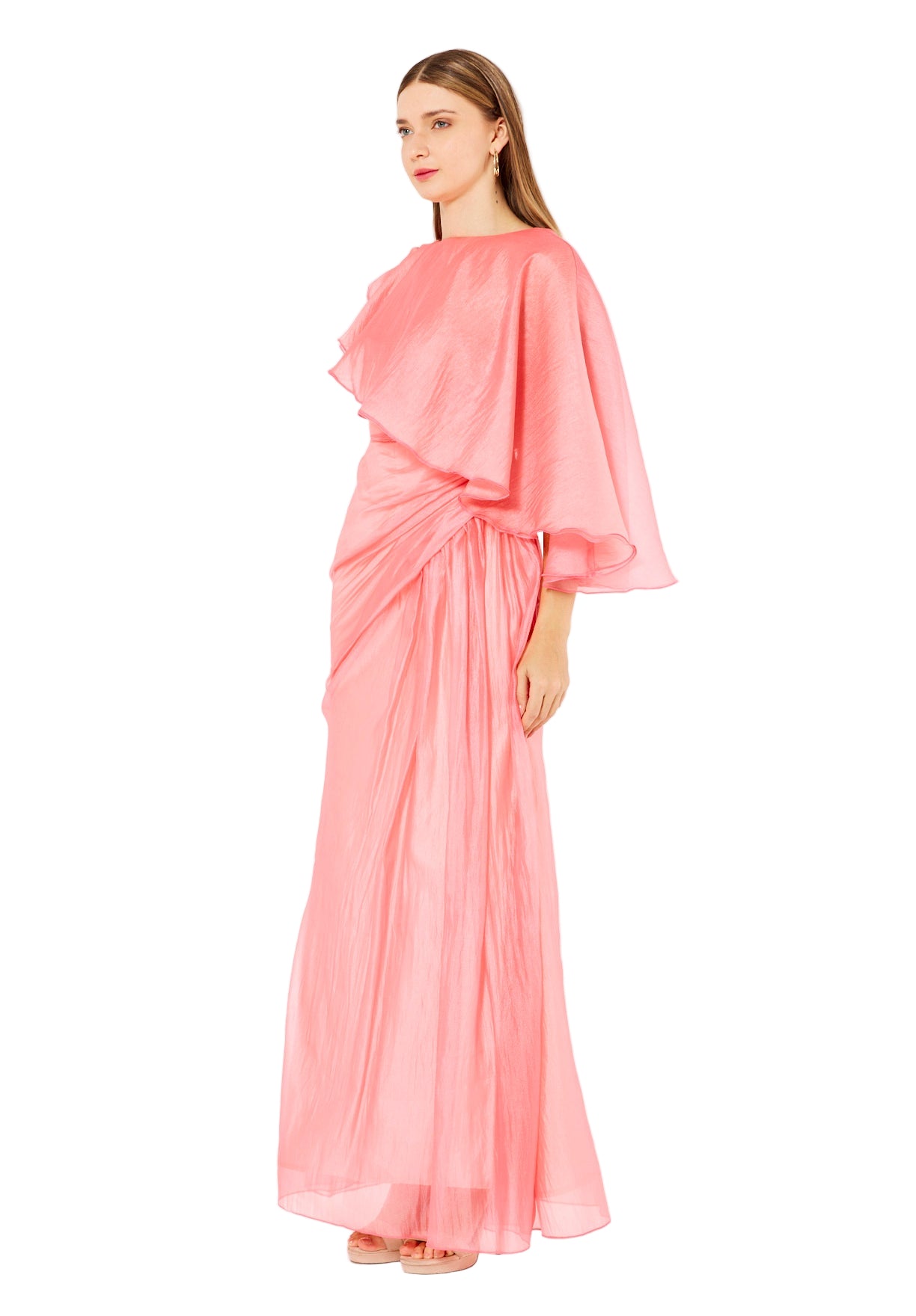 Asymmetric Draped Elegance Gown