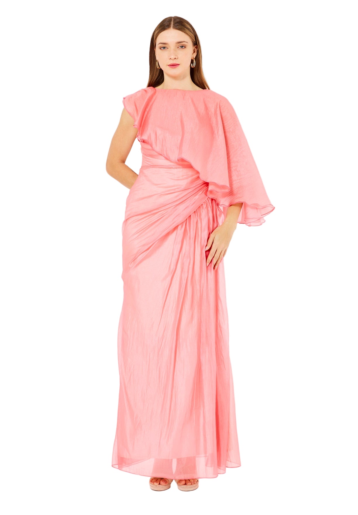 Asymmetric Draped Elegance Gown