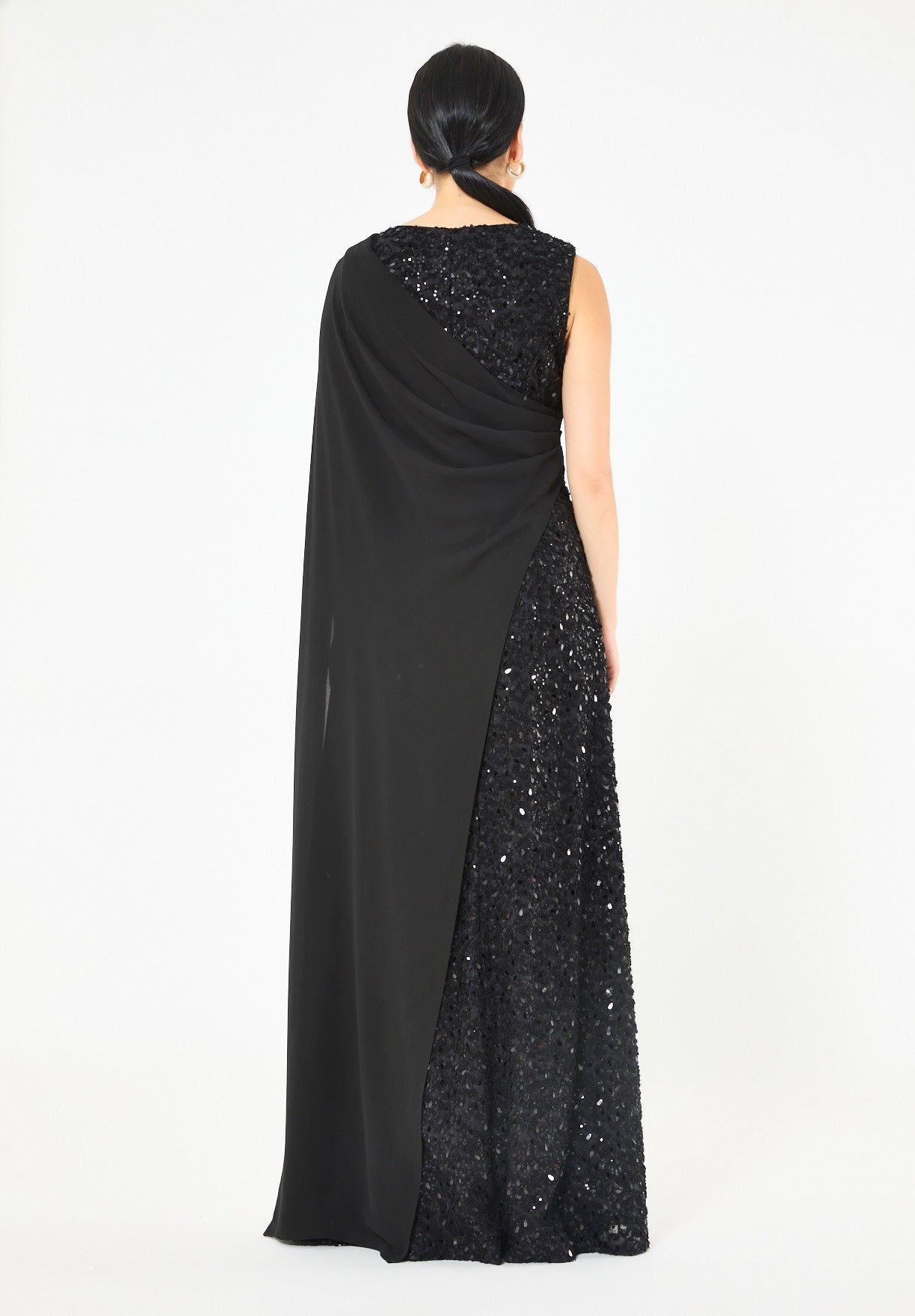 3D Texture Pailette Embellished A-line Gown