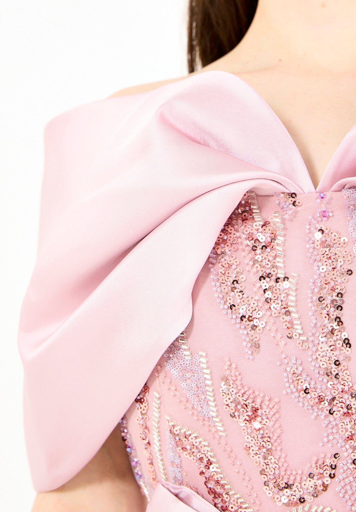 Chic Gown with Dramatic Overlay Silhouette