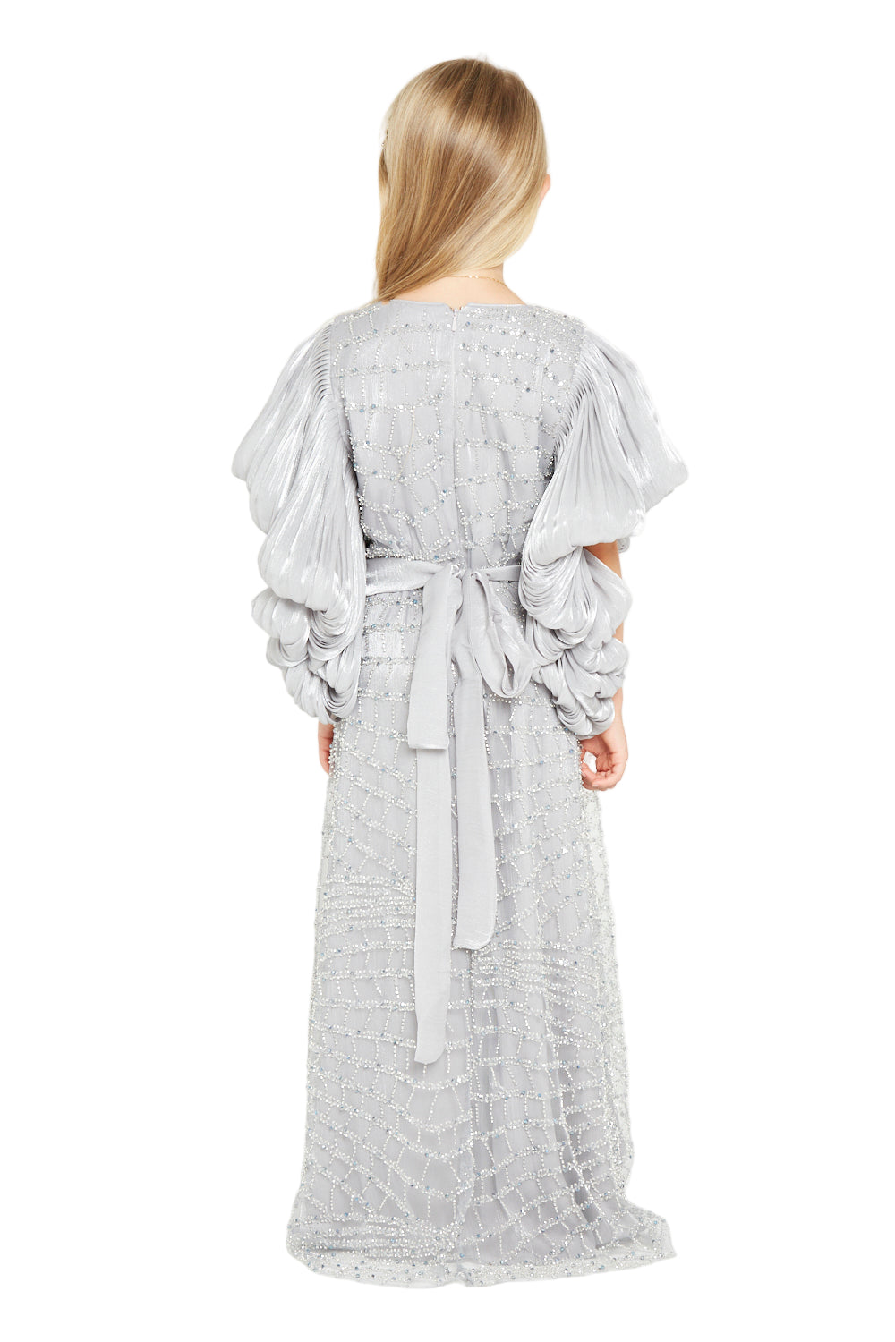 Flutter-Sleeve Radiant Gown