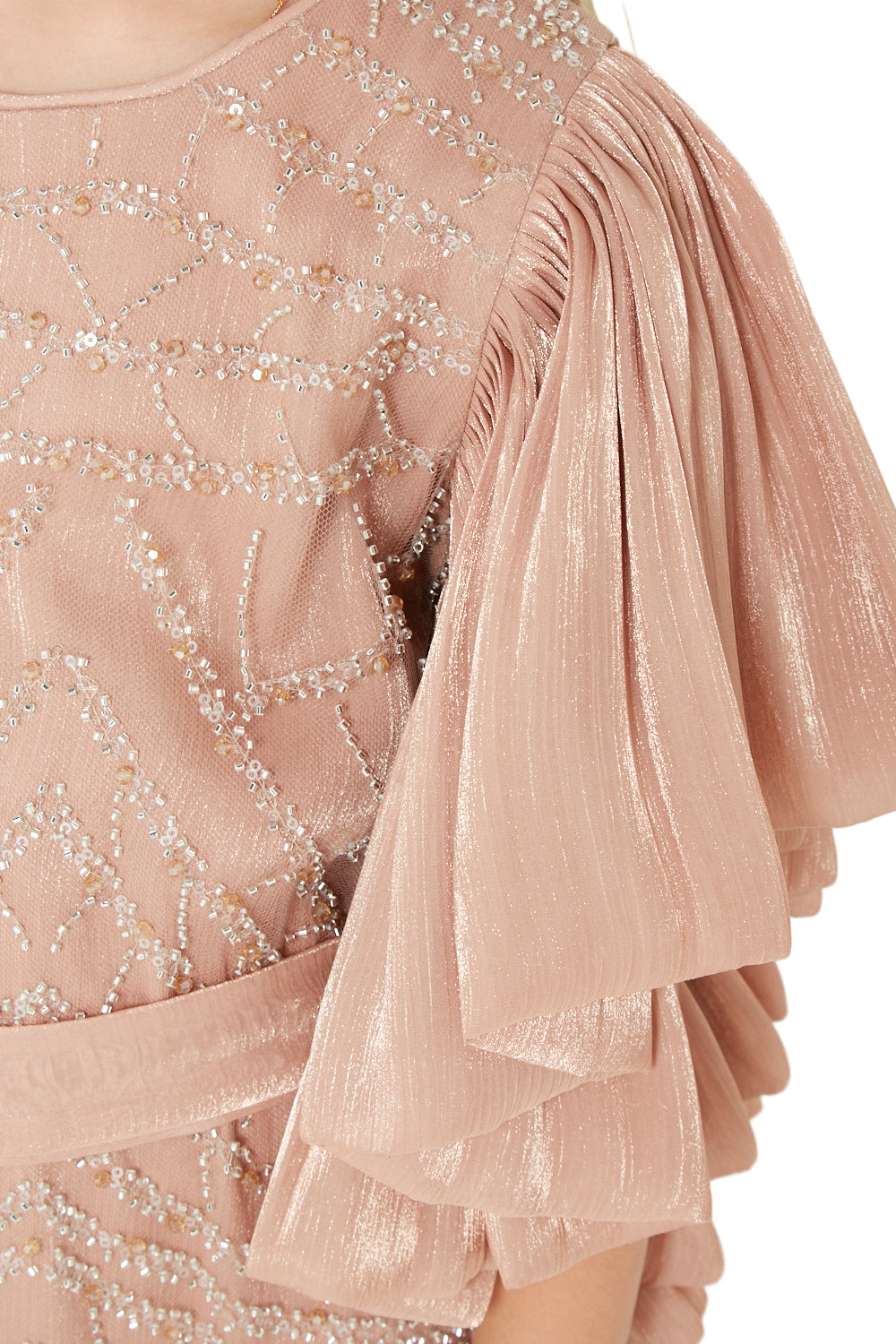 Flutter-Sleeve Radiant Gown