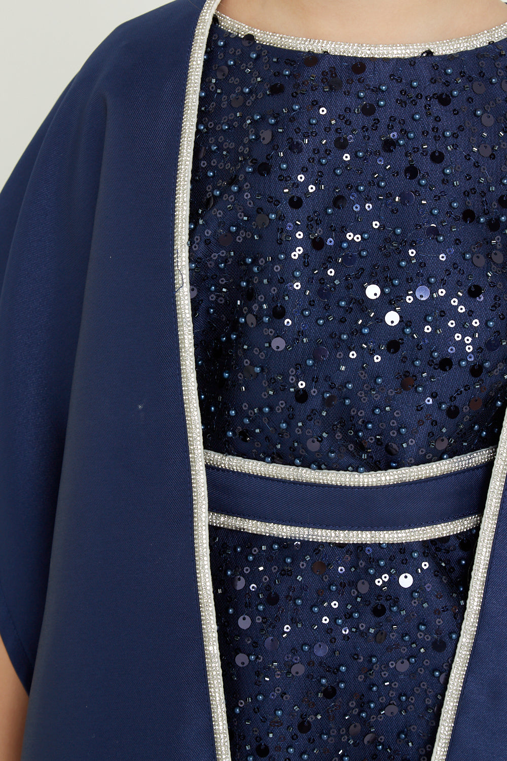 Radiant Embellished Gown with Overlay