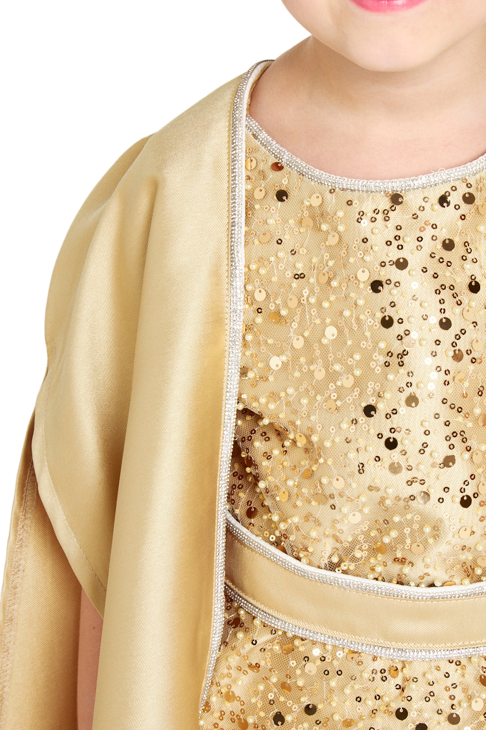 Radiant Embellished Gown with Overlay