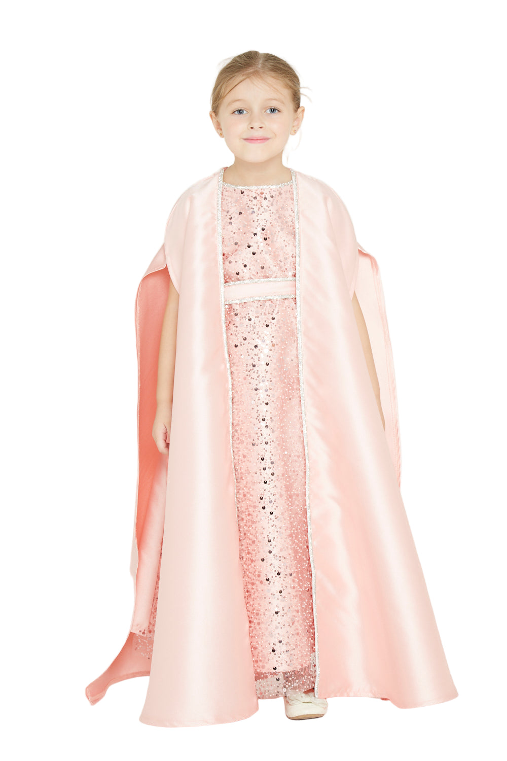 Radiant Embellished Gown with Overlay