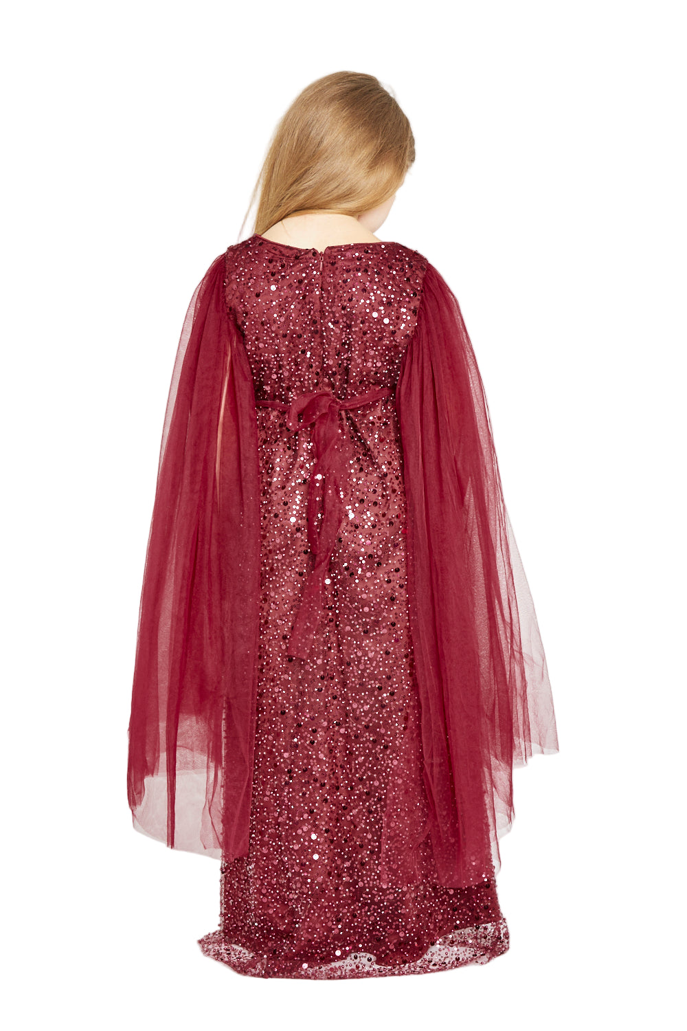 Scarlet Sparkle Embellished Tulle Gown