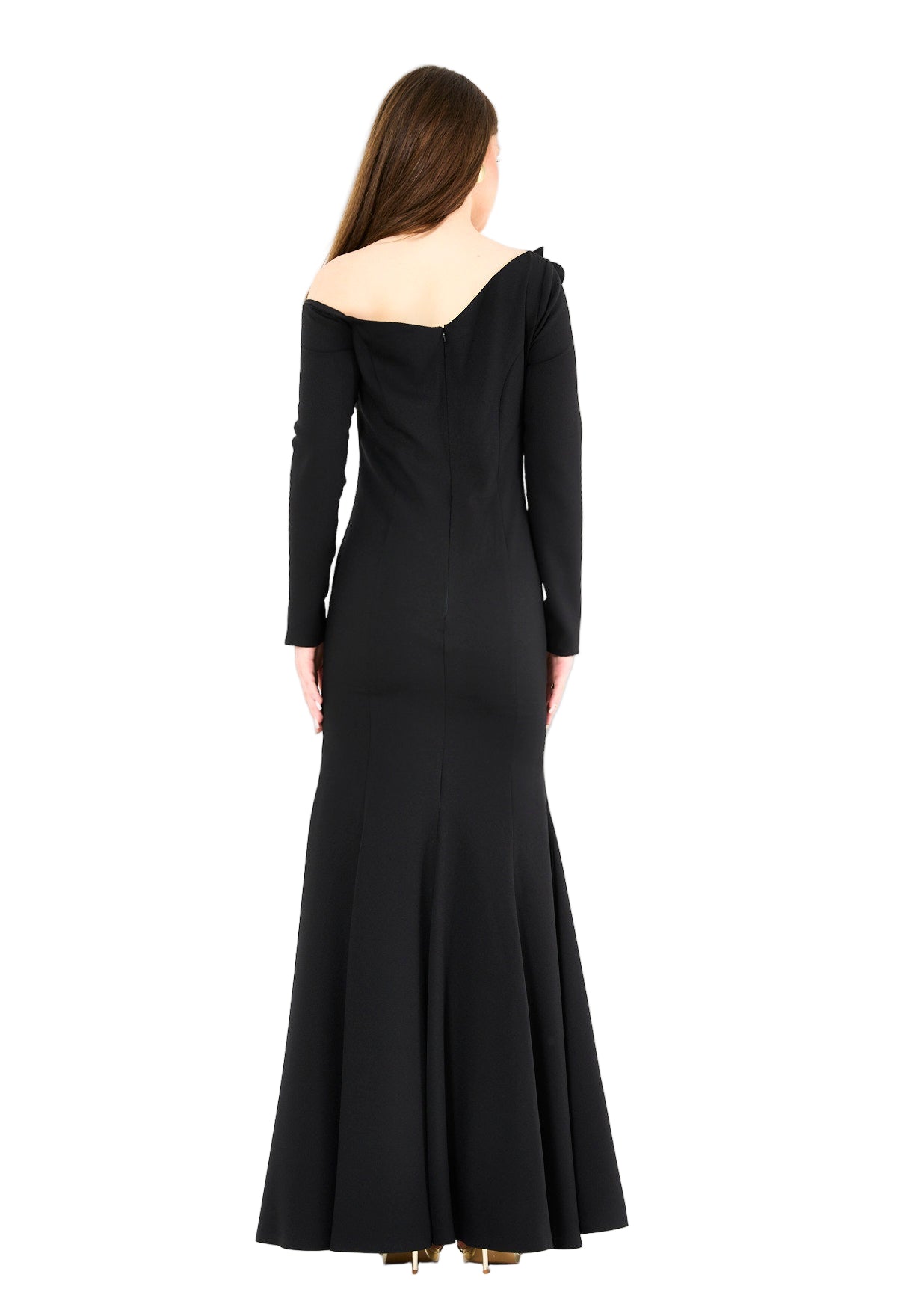 3D Floral Applique Elegance Off-Shoulder Gown