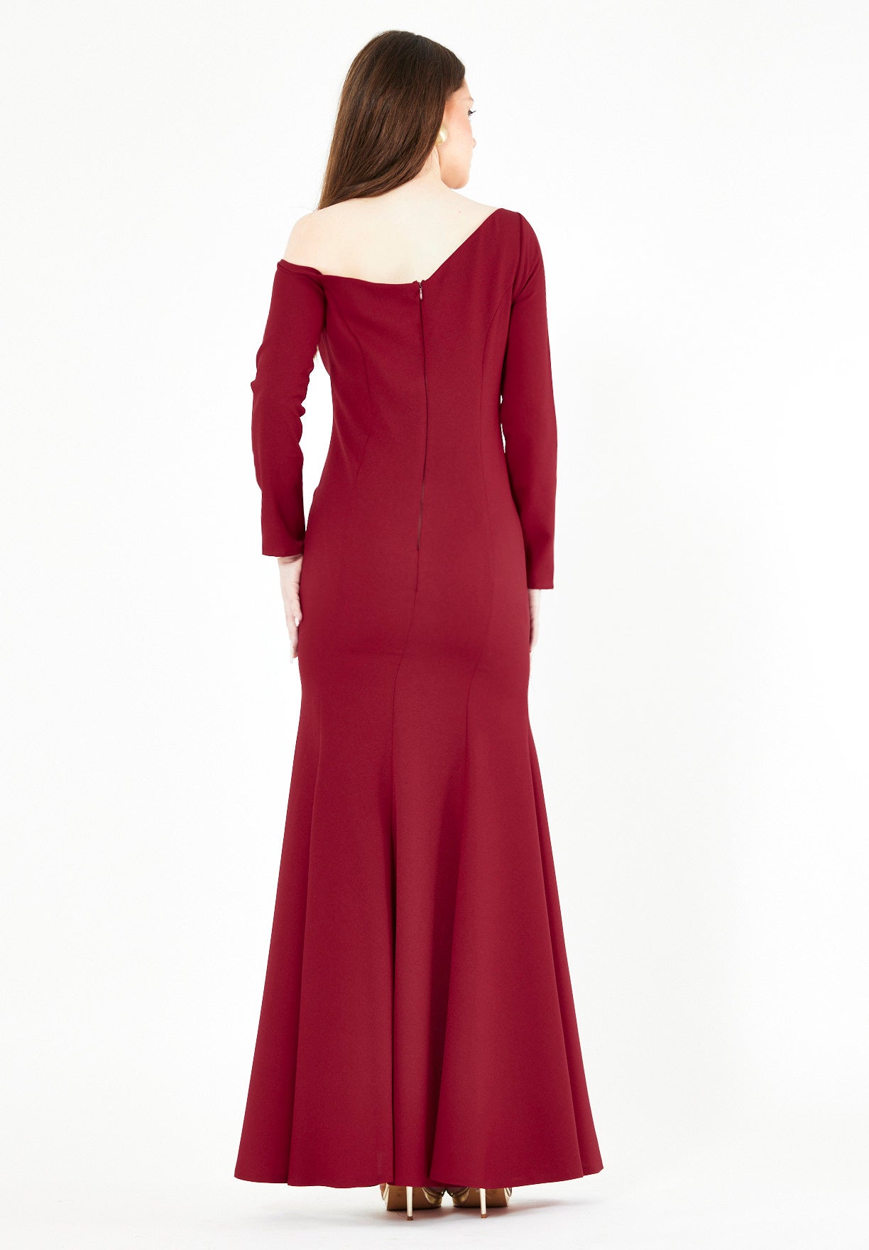 3D Floral Applique Elegance Off-Shoulder Gown