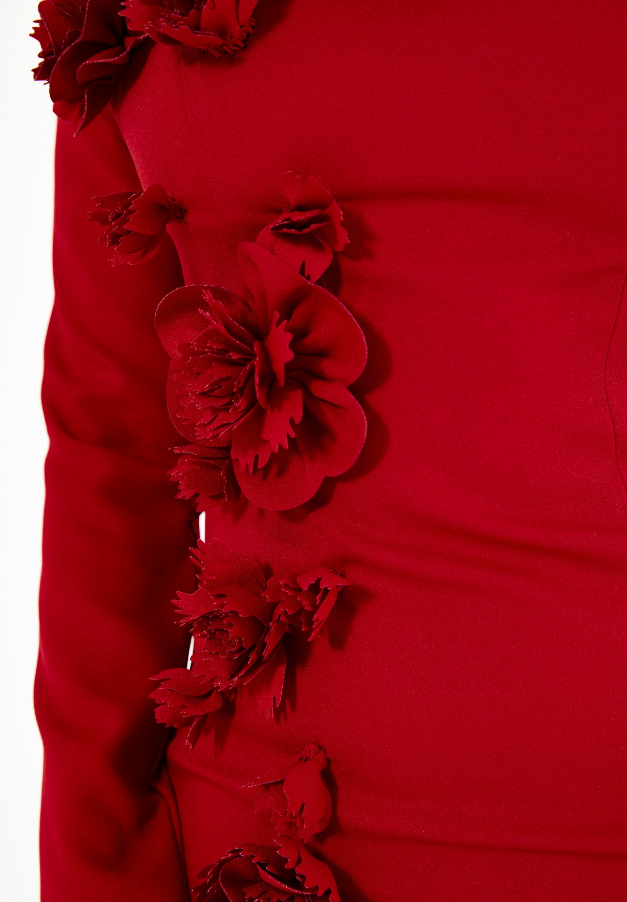 3D Floral Applique Elegance Off-Shoulder Gown