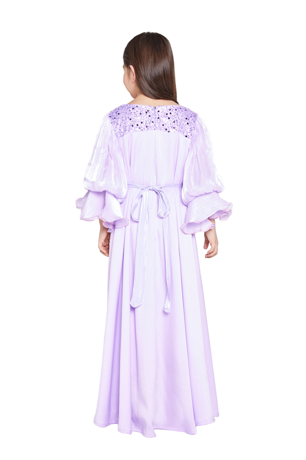 <tc>فستان بأكمام بالون انسيابية</tc>
