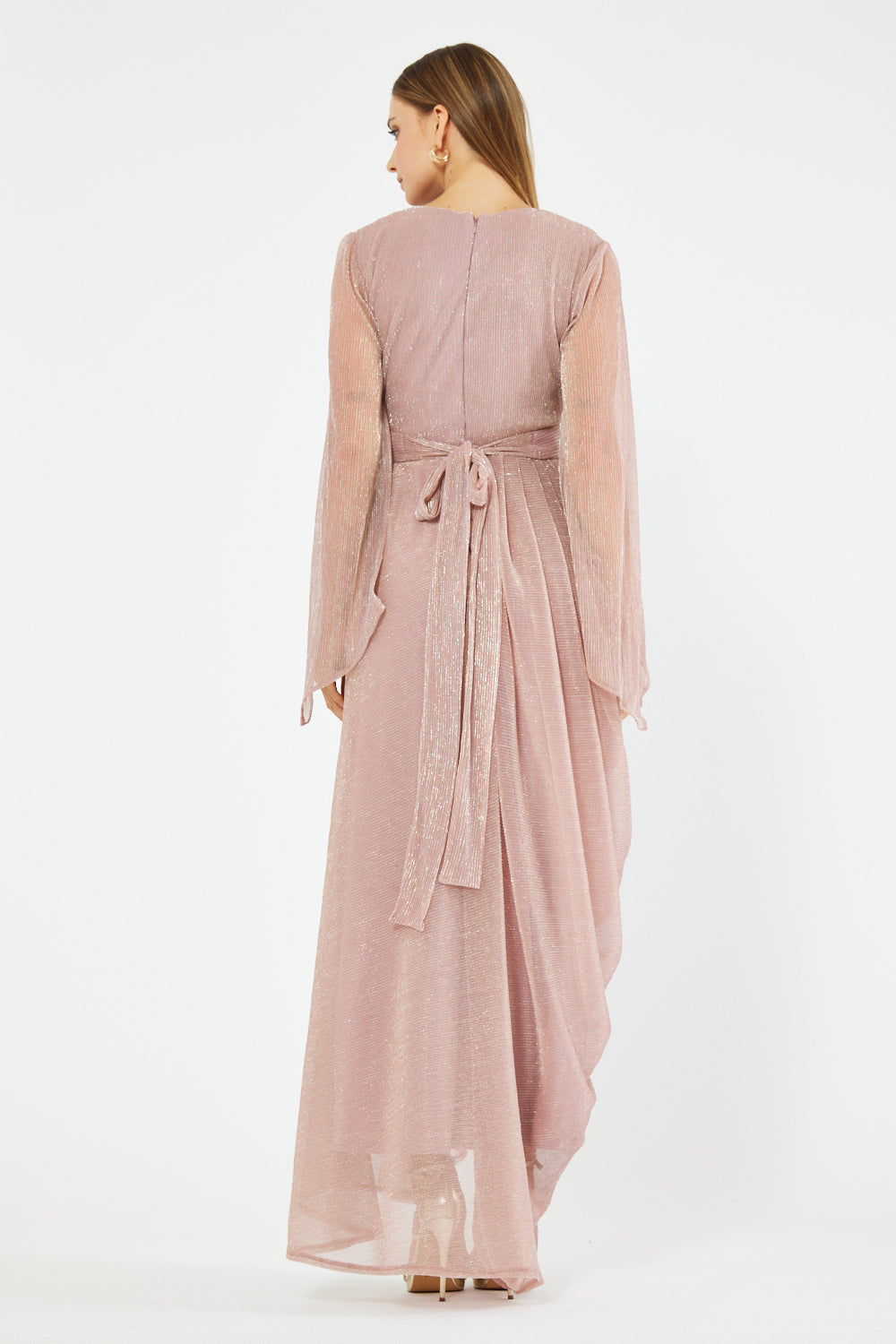 Wrap Bodice Flowing Gown