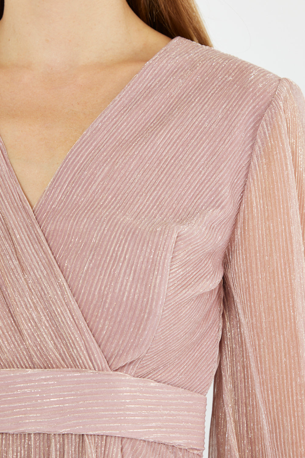 Wrap Bodice Flowing Gown