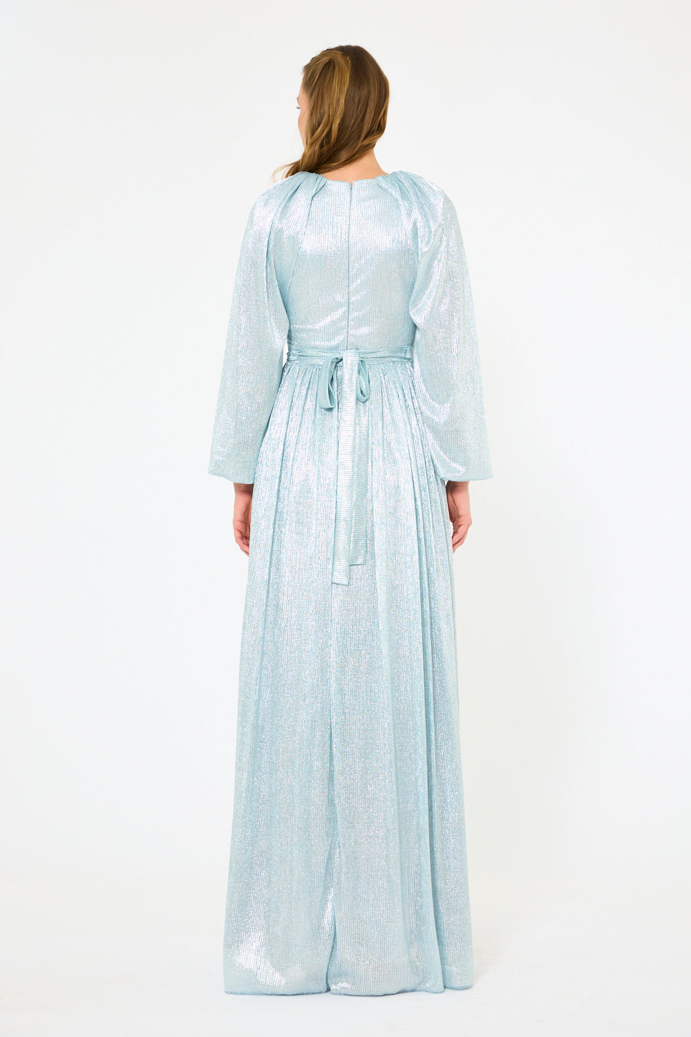 Textured Shimmer Overlay Gown