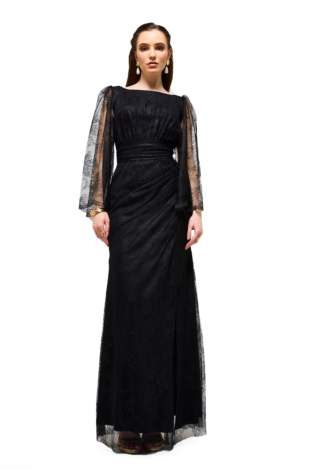 Lace Cape Sleeve Maxi Dress