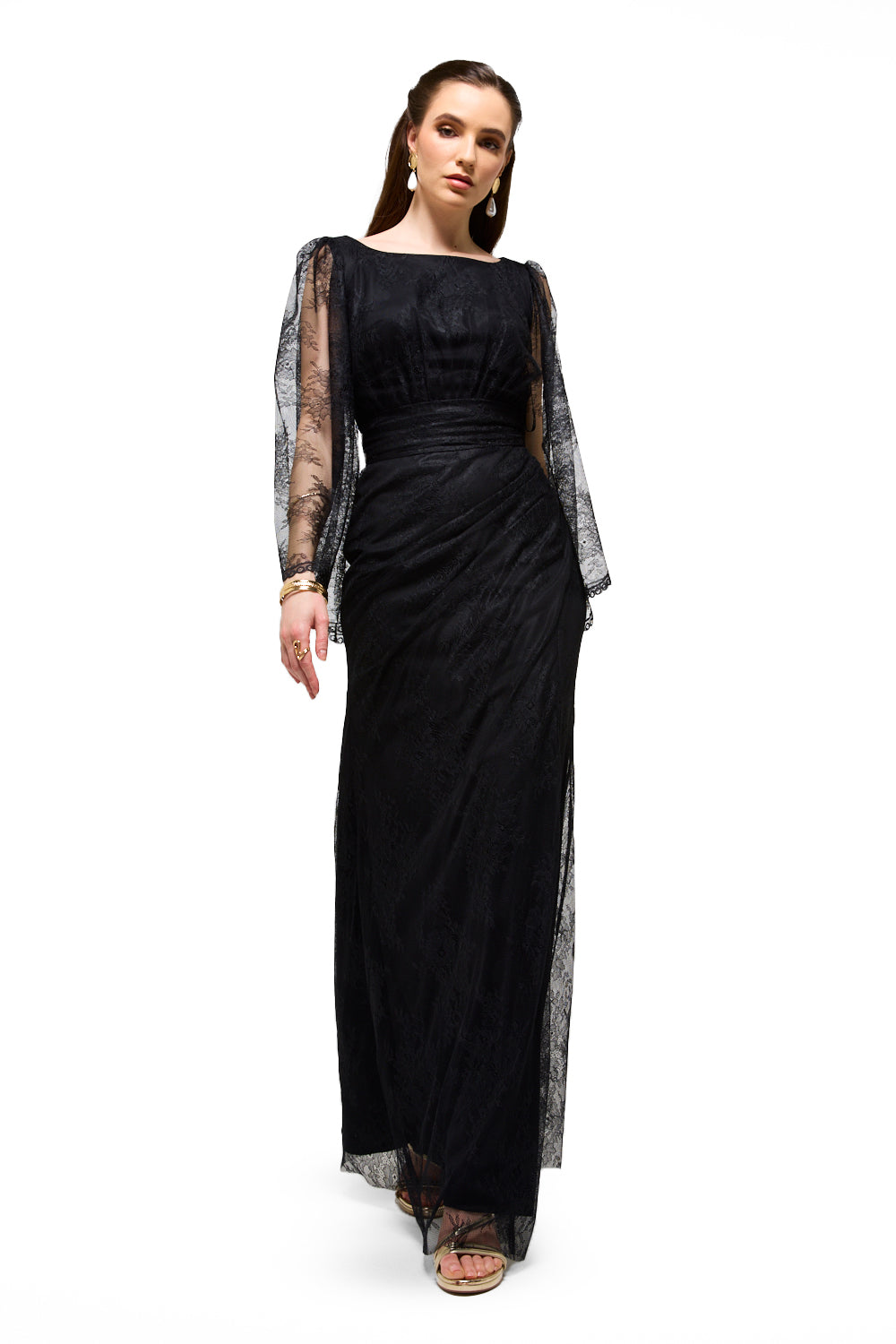 Lace Cape Sleeve Maxi Dress