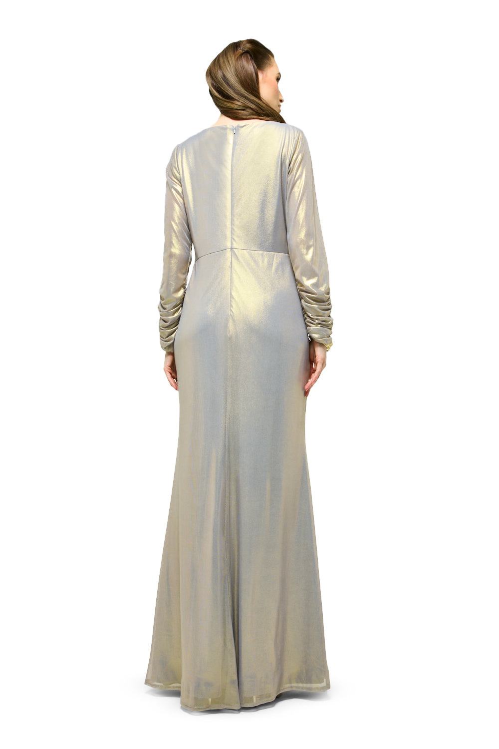 Metallic Twist Front Maxi Dress