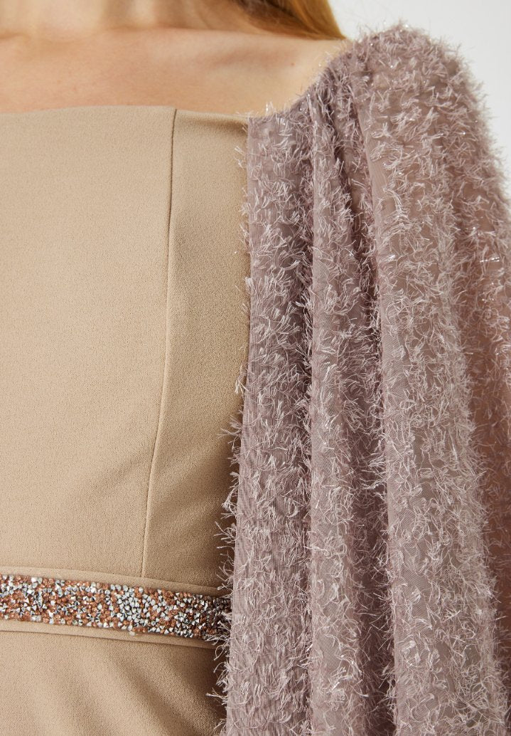 Beautiful Fit And flare Crepe Long Dress