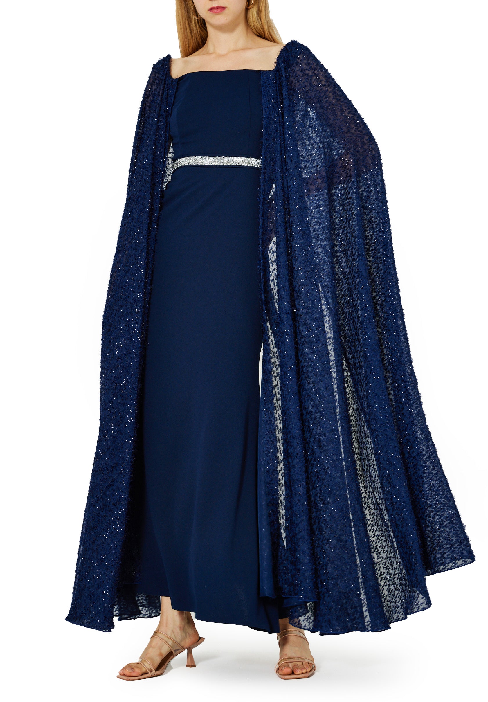 Beautiful Fit And flare Crepe Long Dress