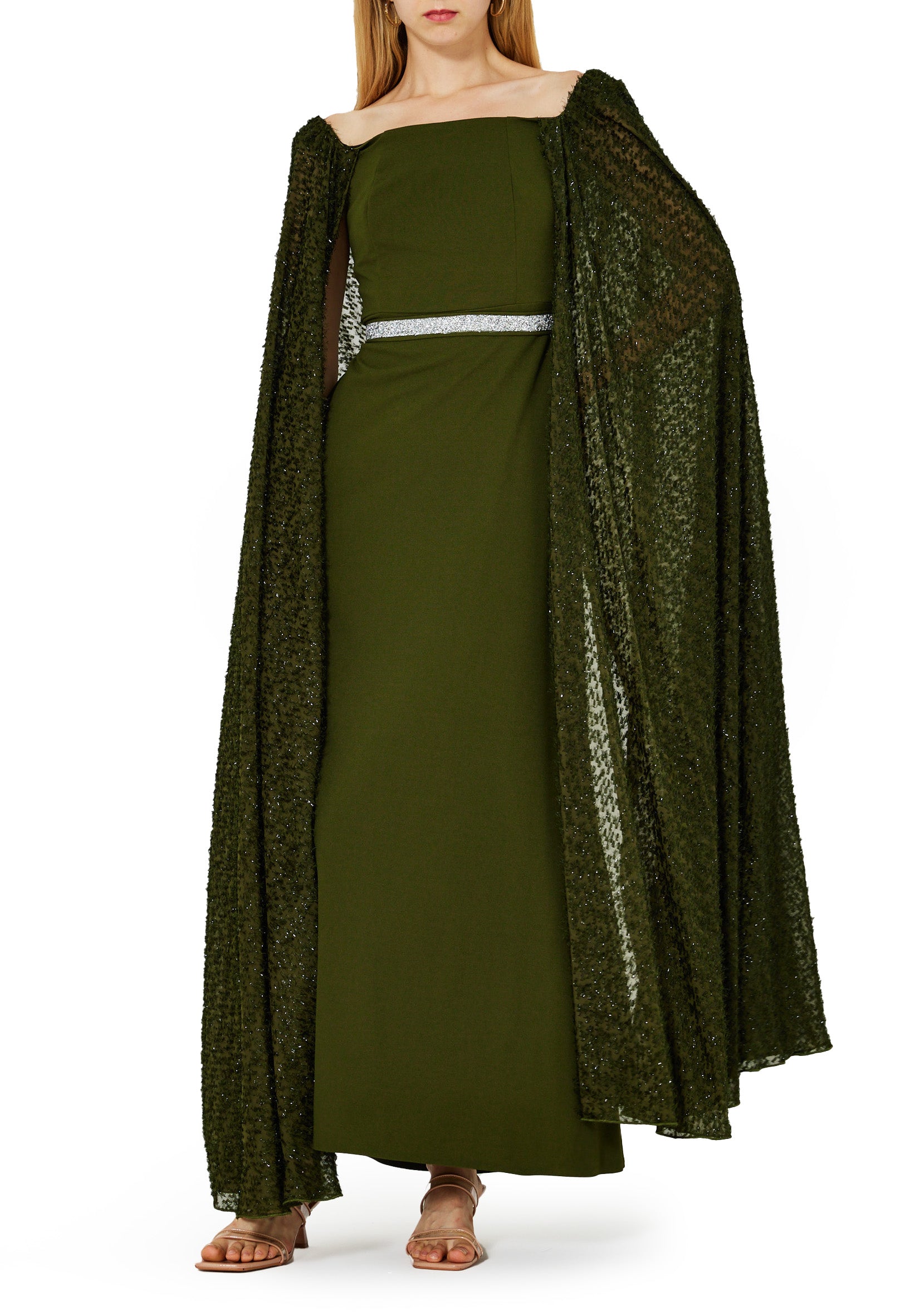 Beautiful Fit And flare Crepe Long Dress