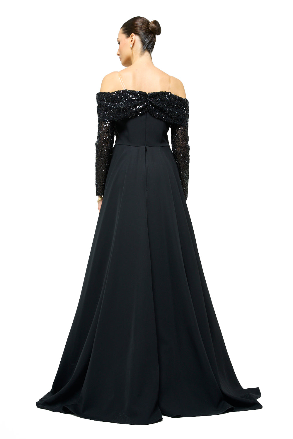 Midnight Radiance Off-Shoulder Gown