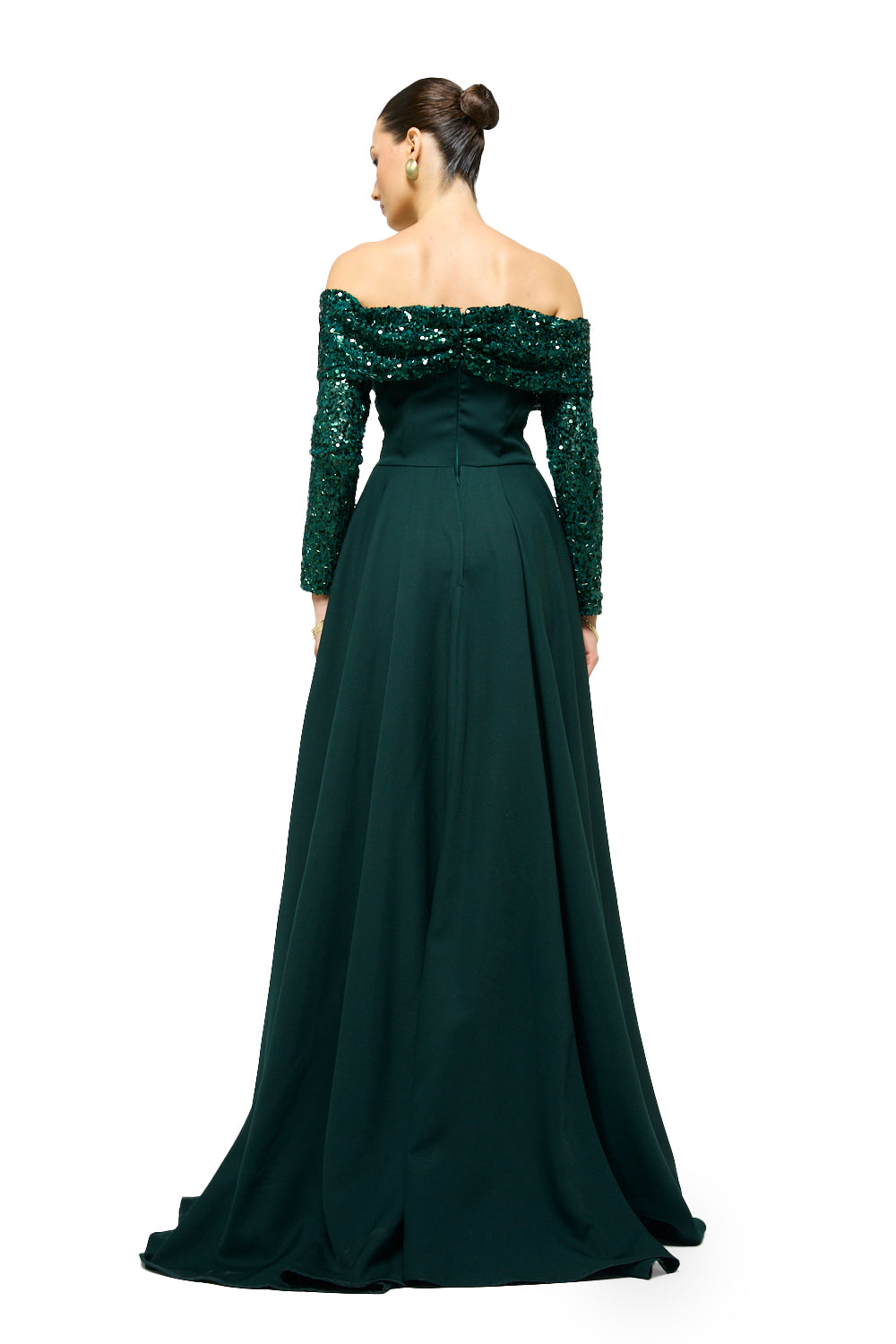 Midnight Radiance Off-Shoulder Gown