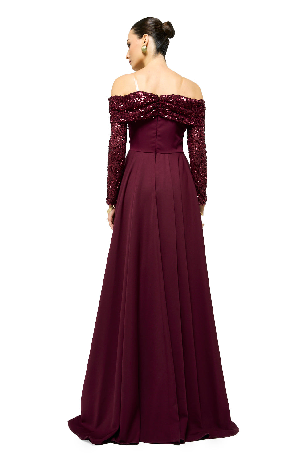 Midnight Radiance Off-Shoulder Gown
