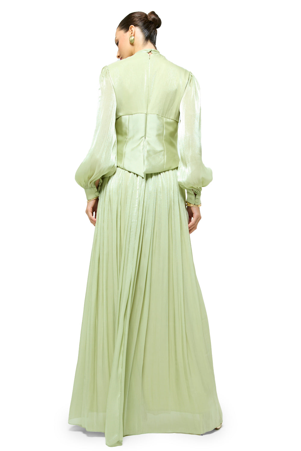 Whispered Bow Pleated Maxi Dress