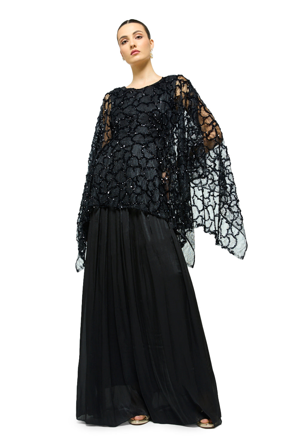 Ethereal Lace Overlay Gown