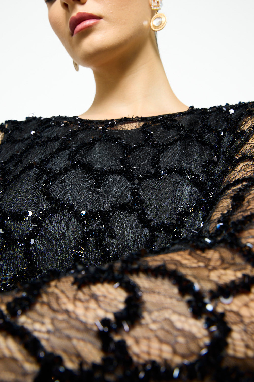 Ethereal Lace Overlay Gown