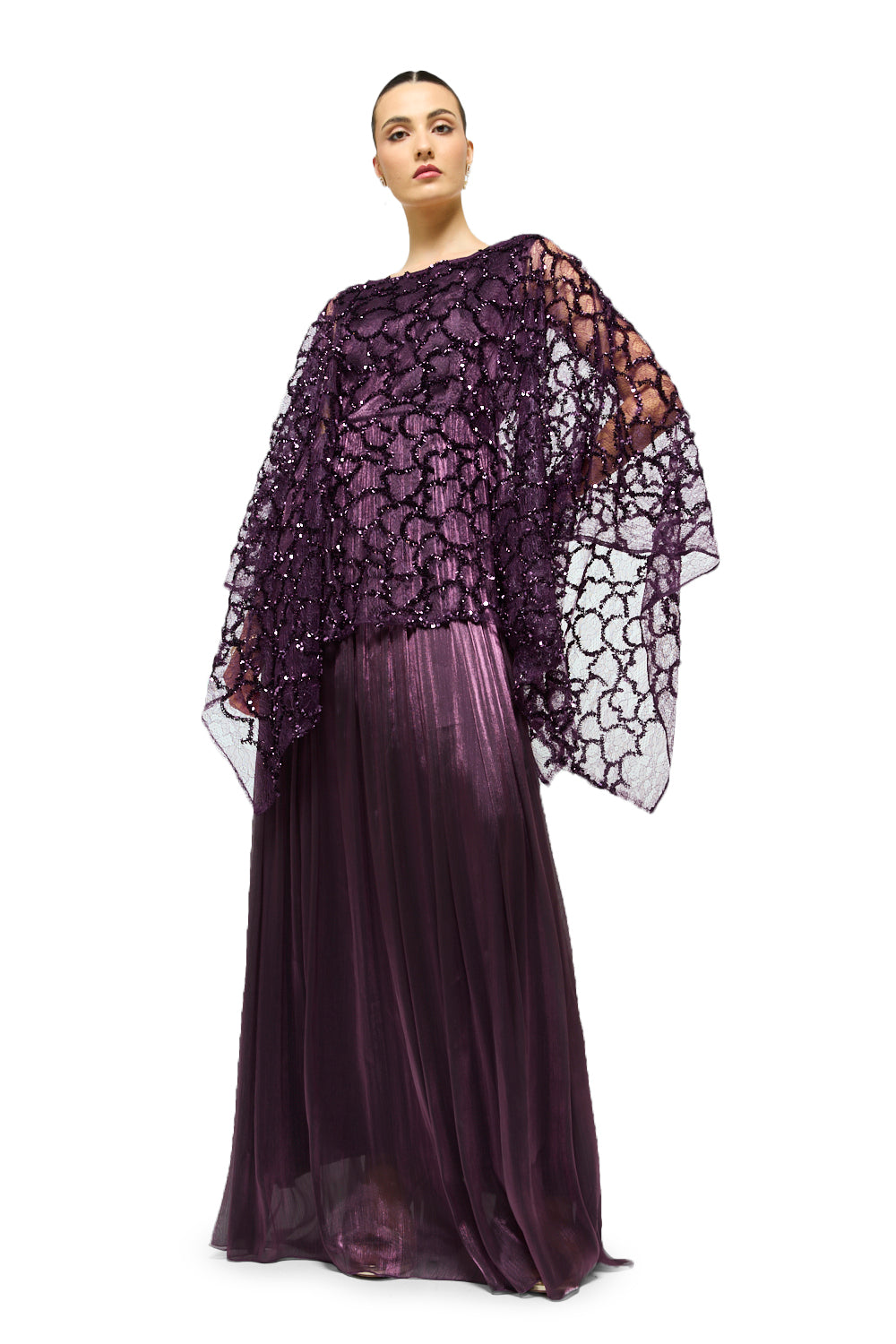 Ethereal Lace Overlay Gown