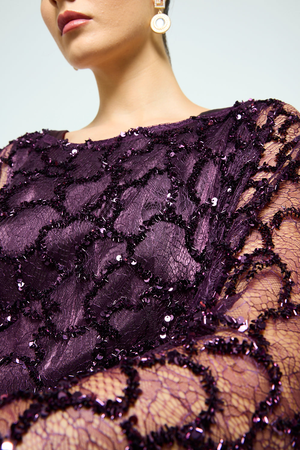 Ethereal Lace Overlay Gown